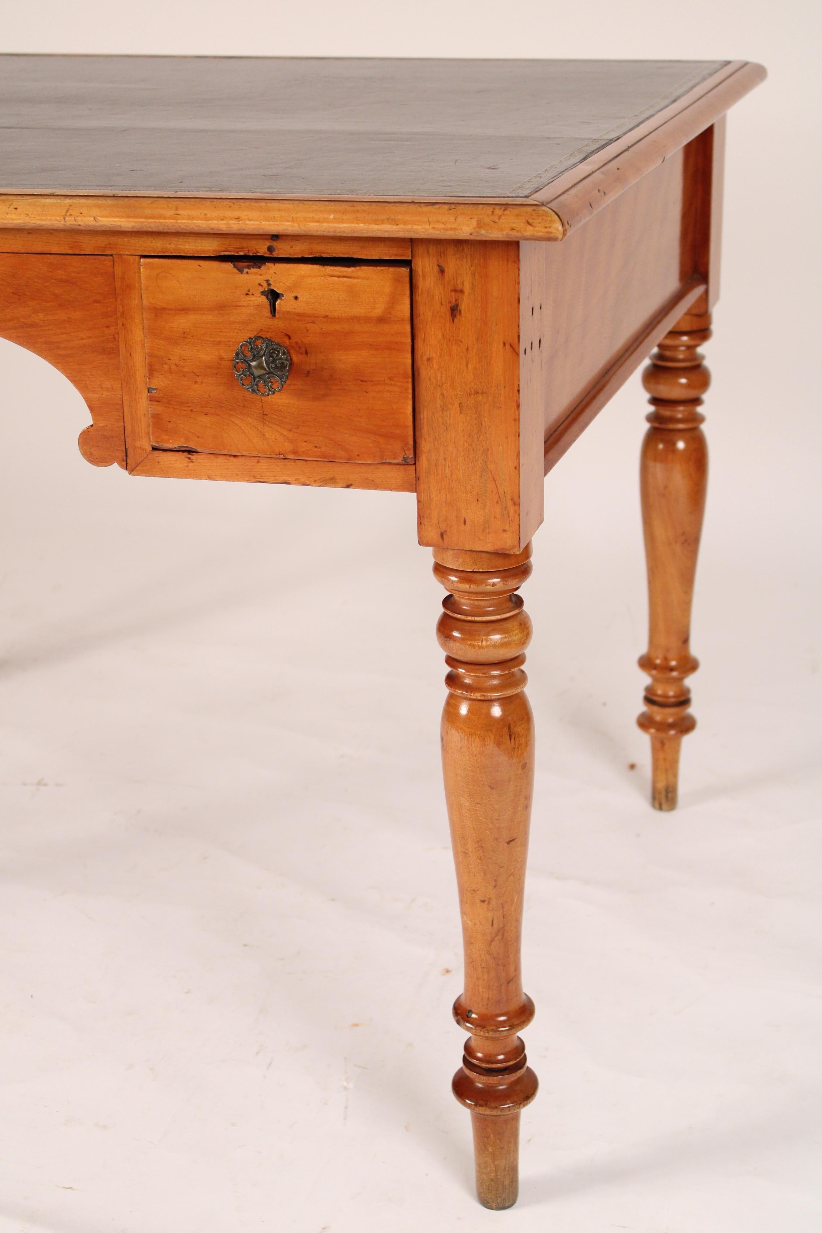 Louis Philippe Birch Leather Top Writing Table 3