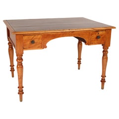 Used Louis Philippe Birch Leather Top Writing Table
