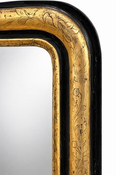 Louis Philippe Black and Gilt Mirror