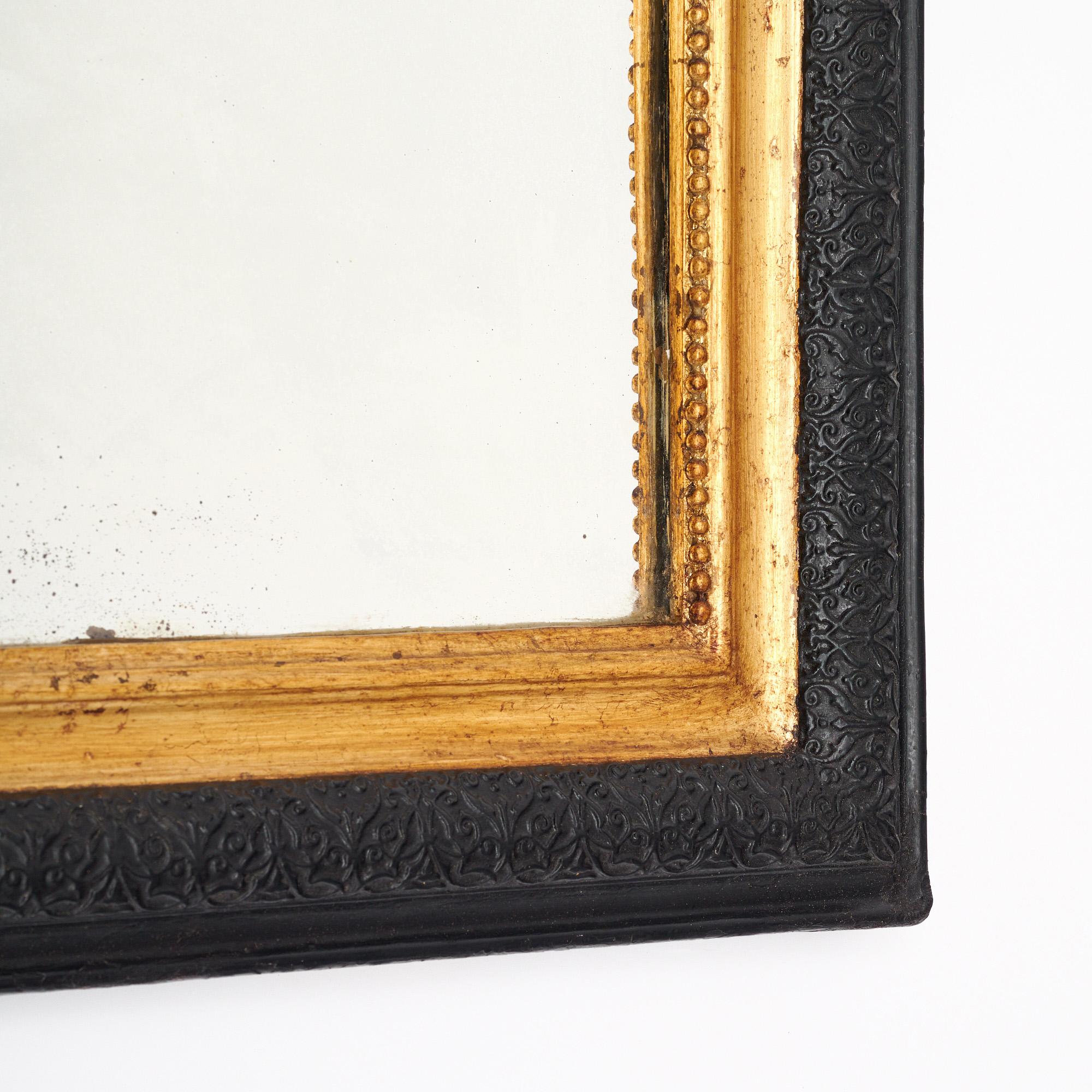 Louis Philippe Black and Gold Mirror For Sale 1