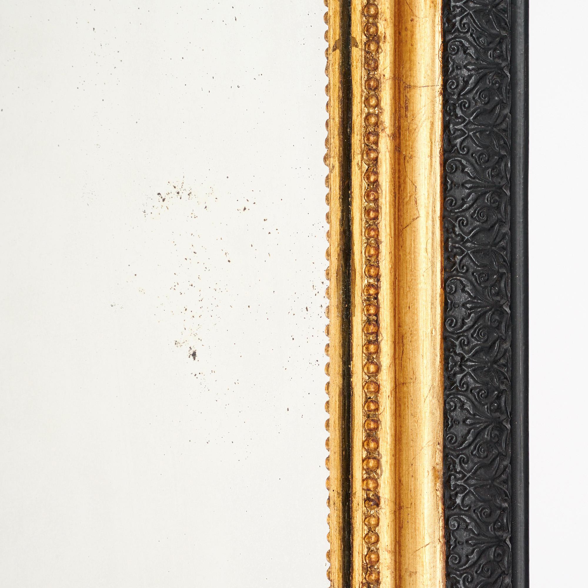 Louis Philippe Black and Gold Mirror For Sale 2