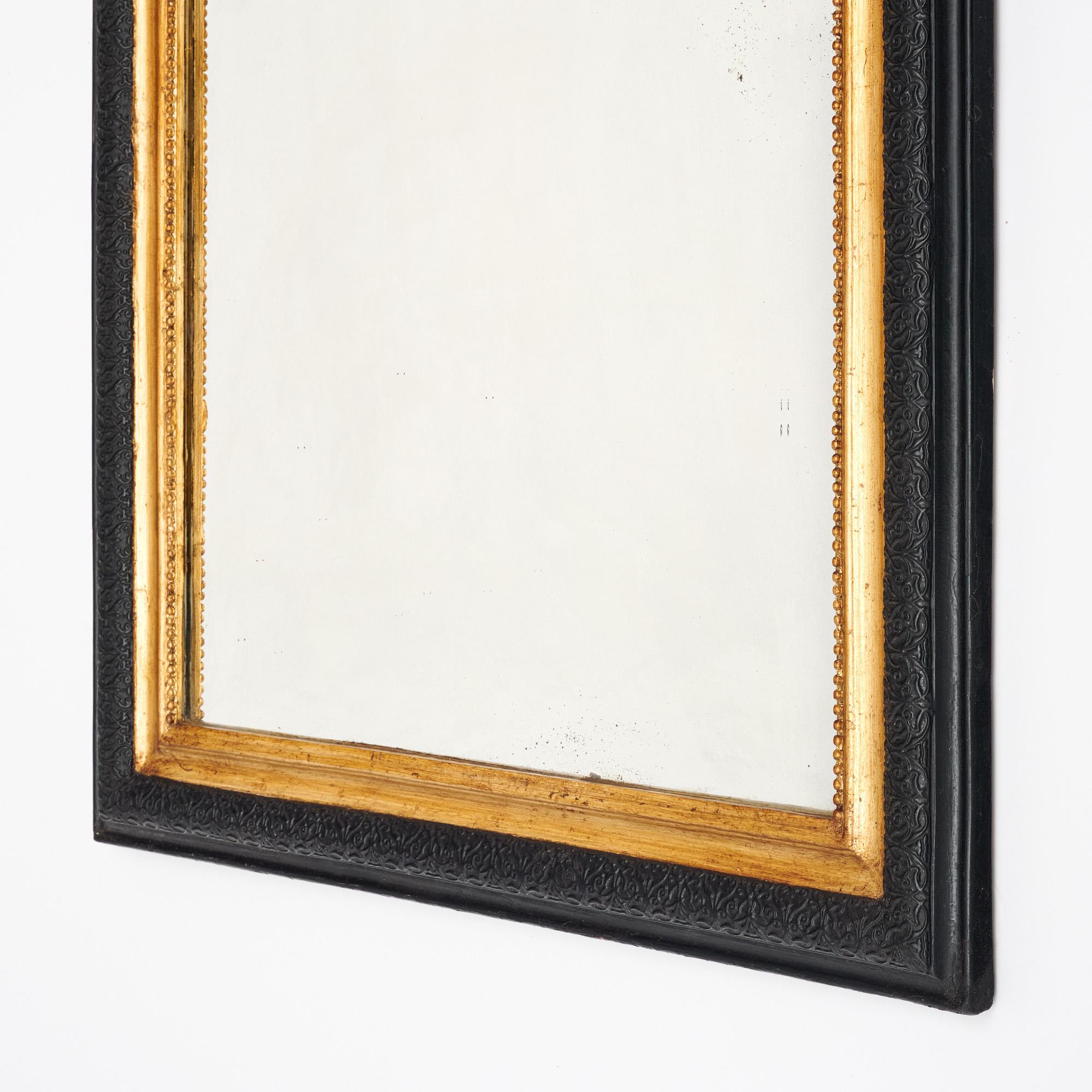 Louis Philippe Black and Gold Mirror For Sale 3