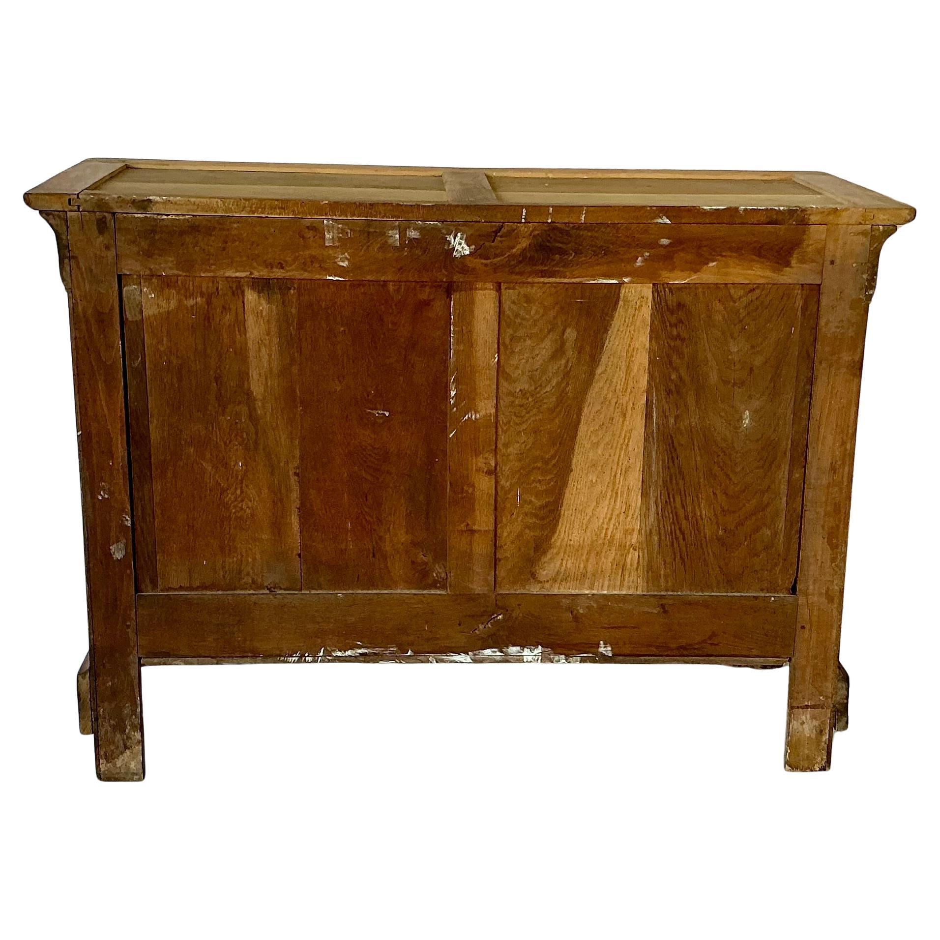 Cassapanca in radica di noce Louis Philippe con marmo in vendita 5