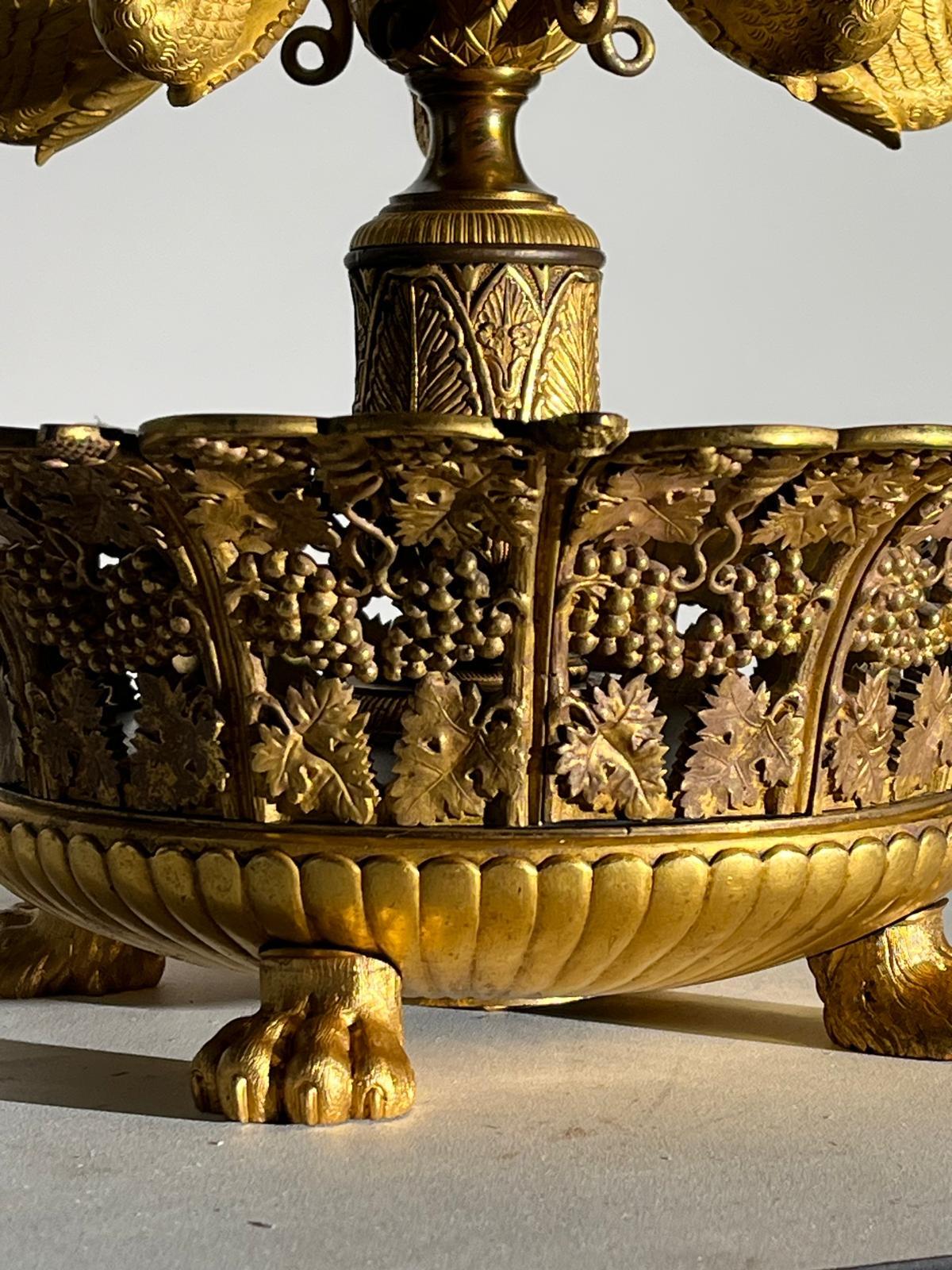 A Large & Impressive Louis Philippe Bouillotte Lamp, originally for candles.
Exquisite Detail. Original Gilding. Great Condition. France, circa 1830
Dimensions: Height (overall)  42 1/2