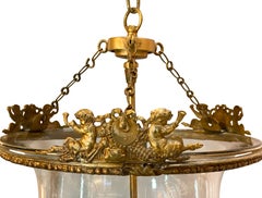 Lanterne d'entrée Louis Philippe en forme de cloche en laiton