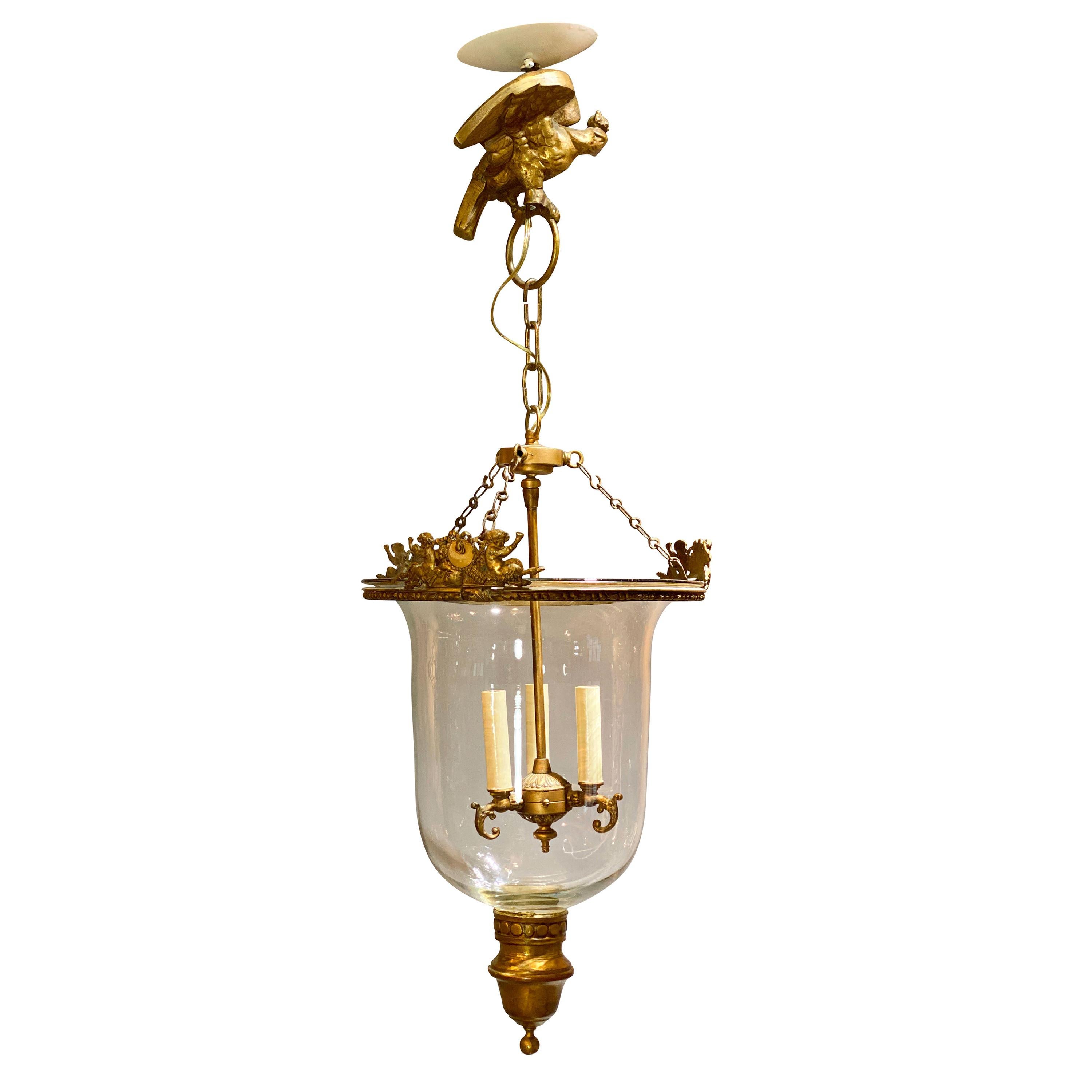 Louis Philippe Brass Bell Form Hall Lantern
