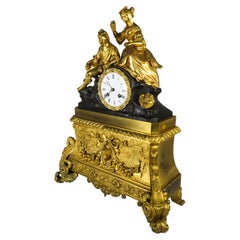 Louis Philippe bronze mantel clock, 19th century, France.