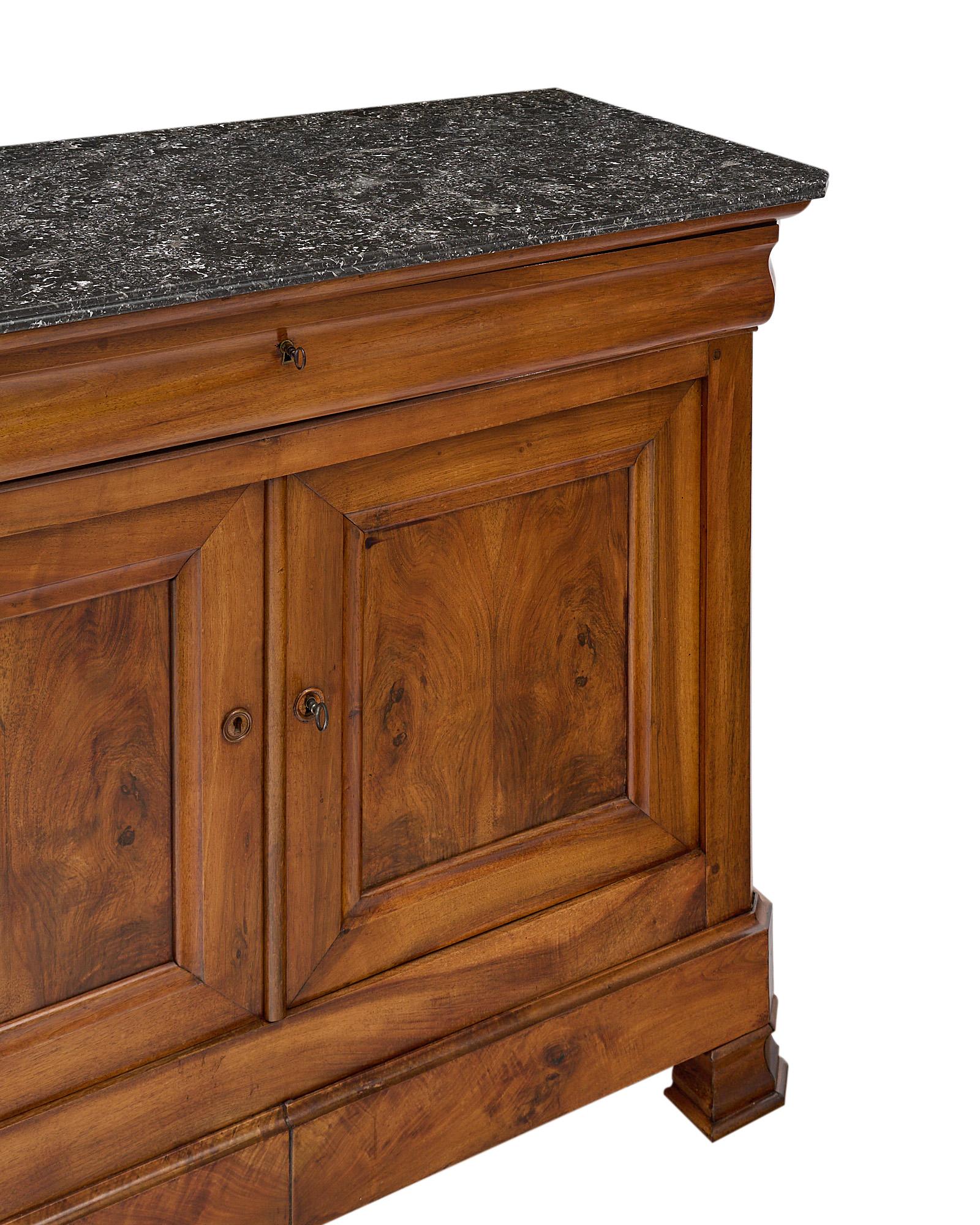 Louis Philippe Buffet with Marble Top In Good Condition In Austin, TX