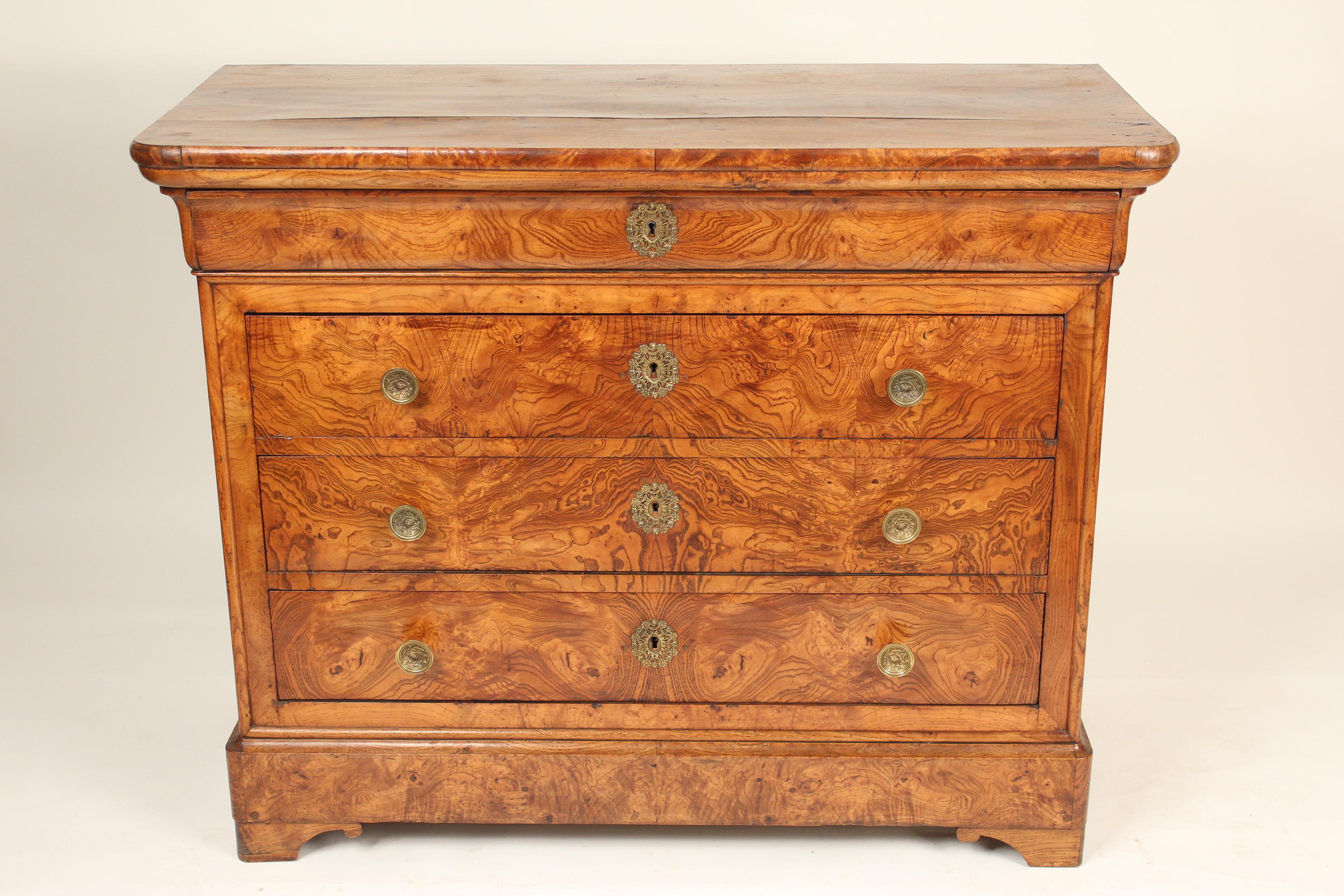 Louis Philippe burl ash chest of drawers, circa 1840. This chest has exquisitely grained burl ash.