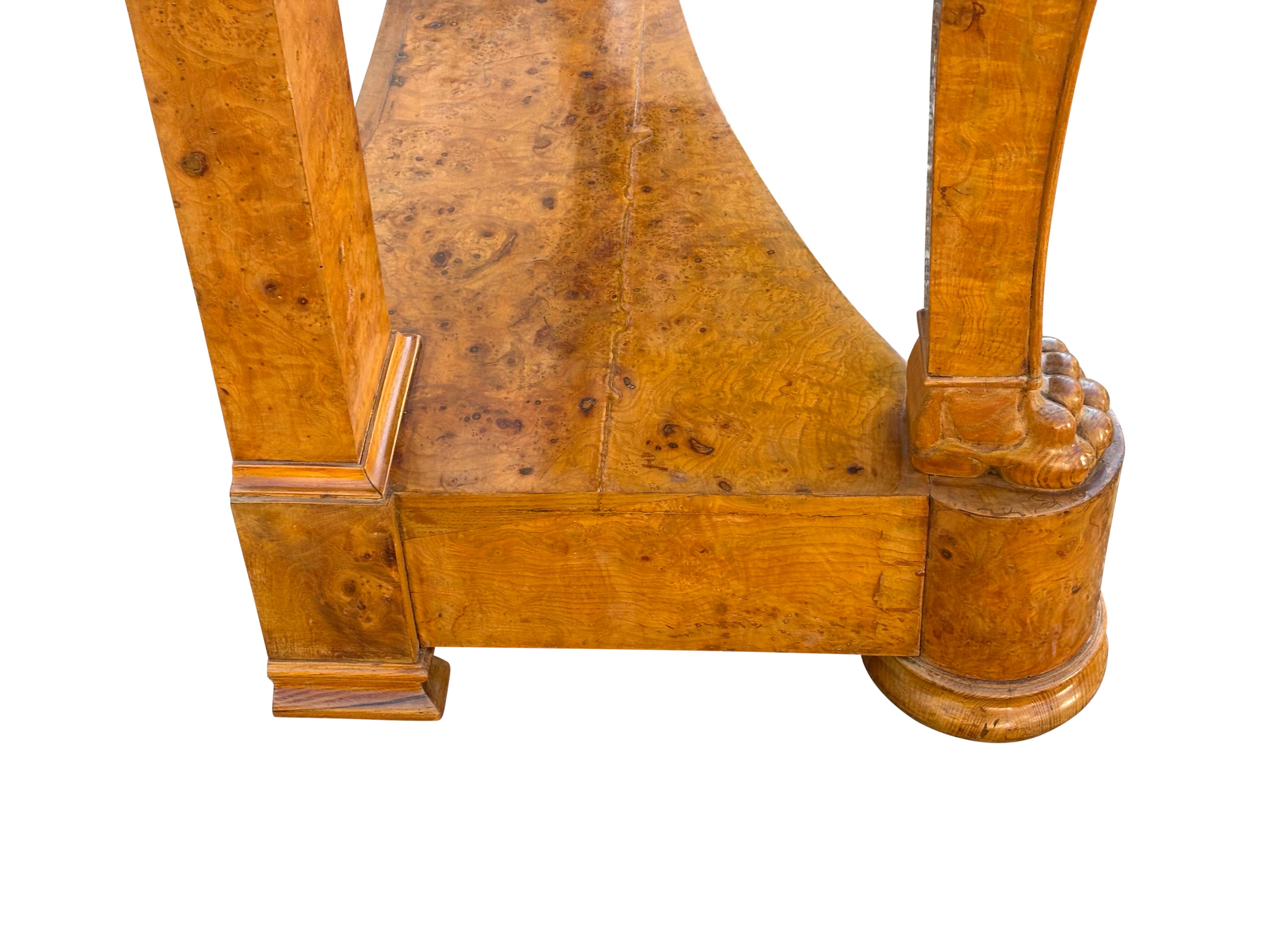 Louis Philippe Burl Ash Console Desserte For Sale 7
