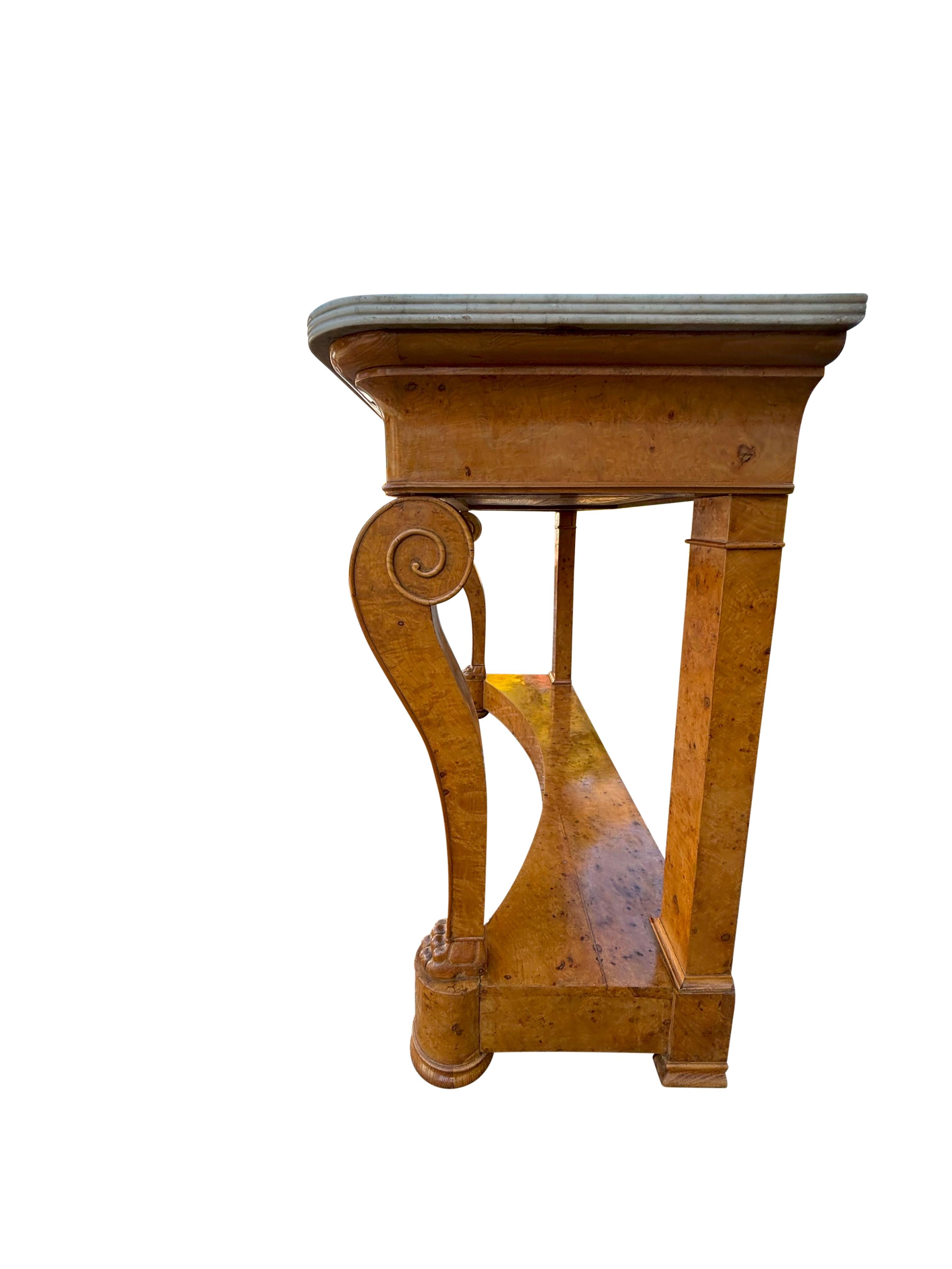 Mid-19th Century Louis Philippe Burl Ash Console Desserte For Sale
