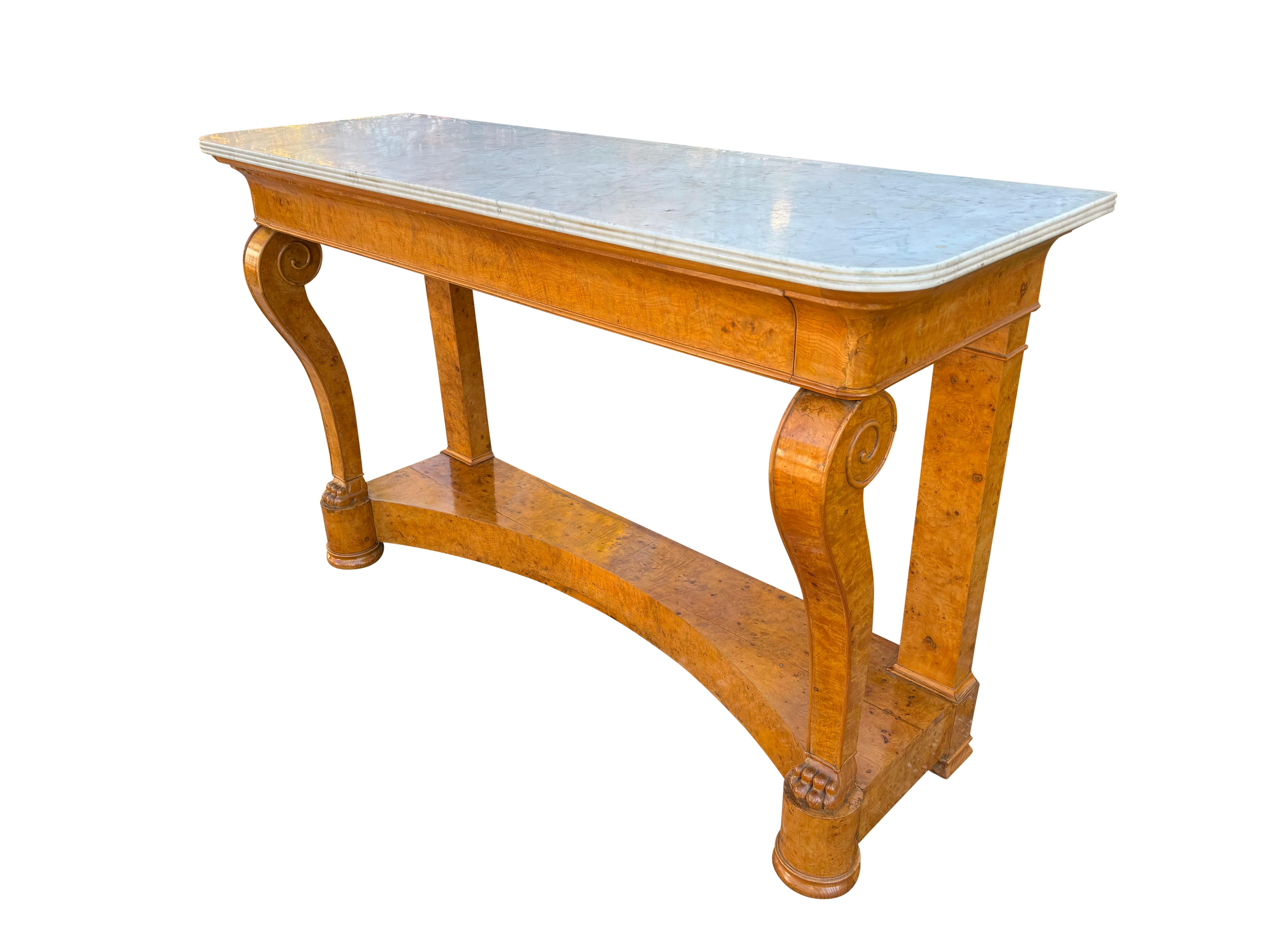 Louis Philippe Burl Ash Console Desserte For Sale 1