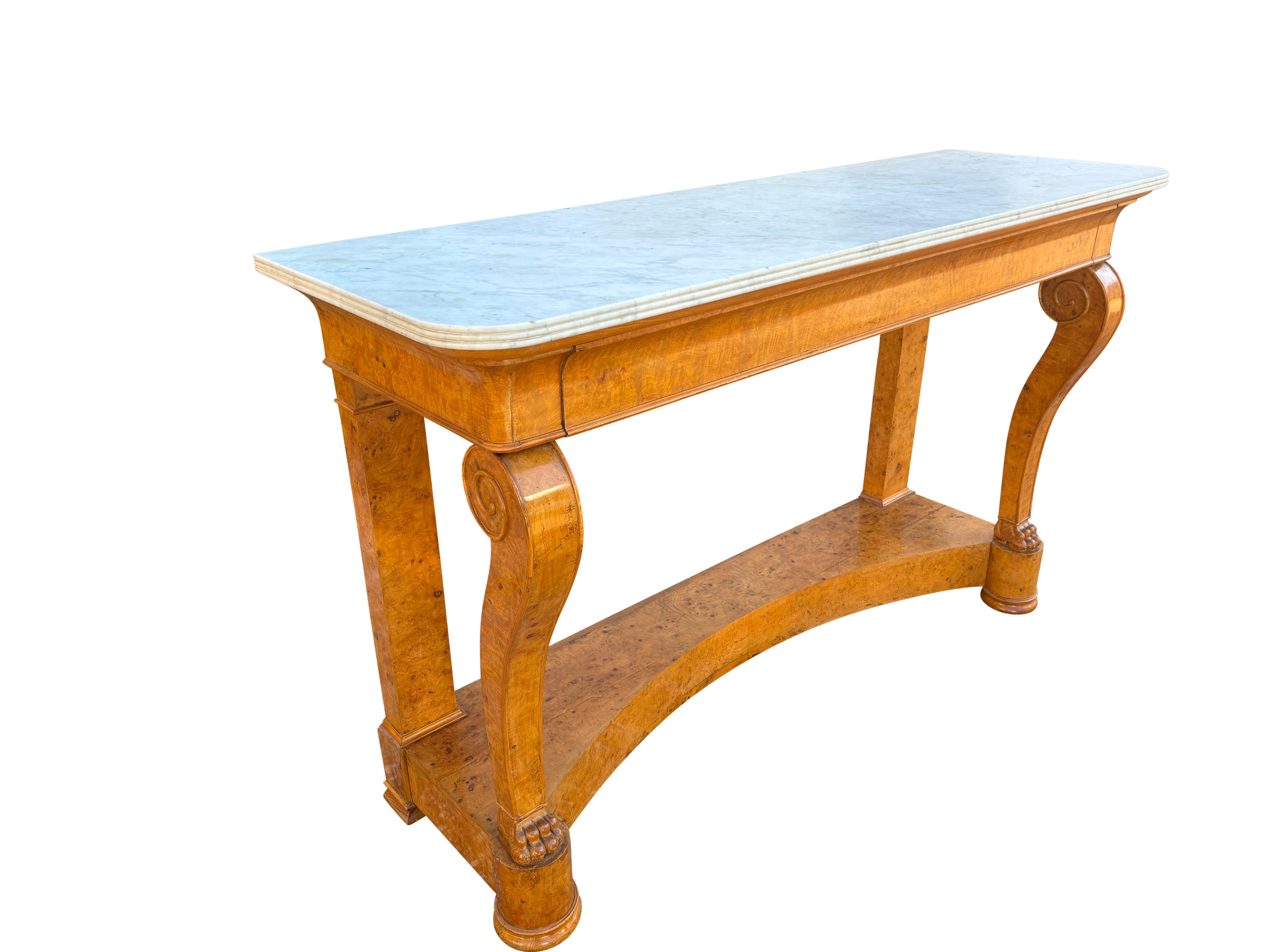 Louis Philippe Burl Ash Console Desserte For Sale 2