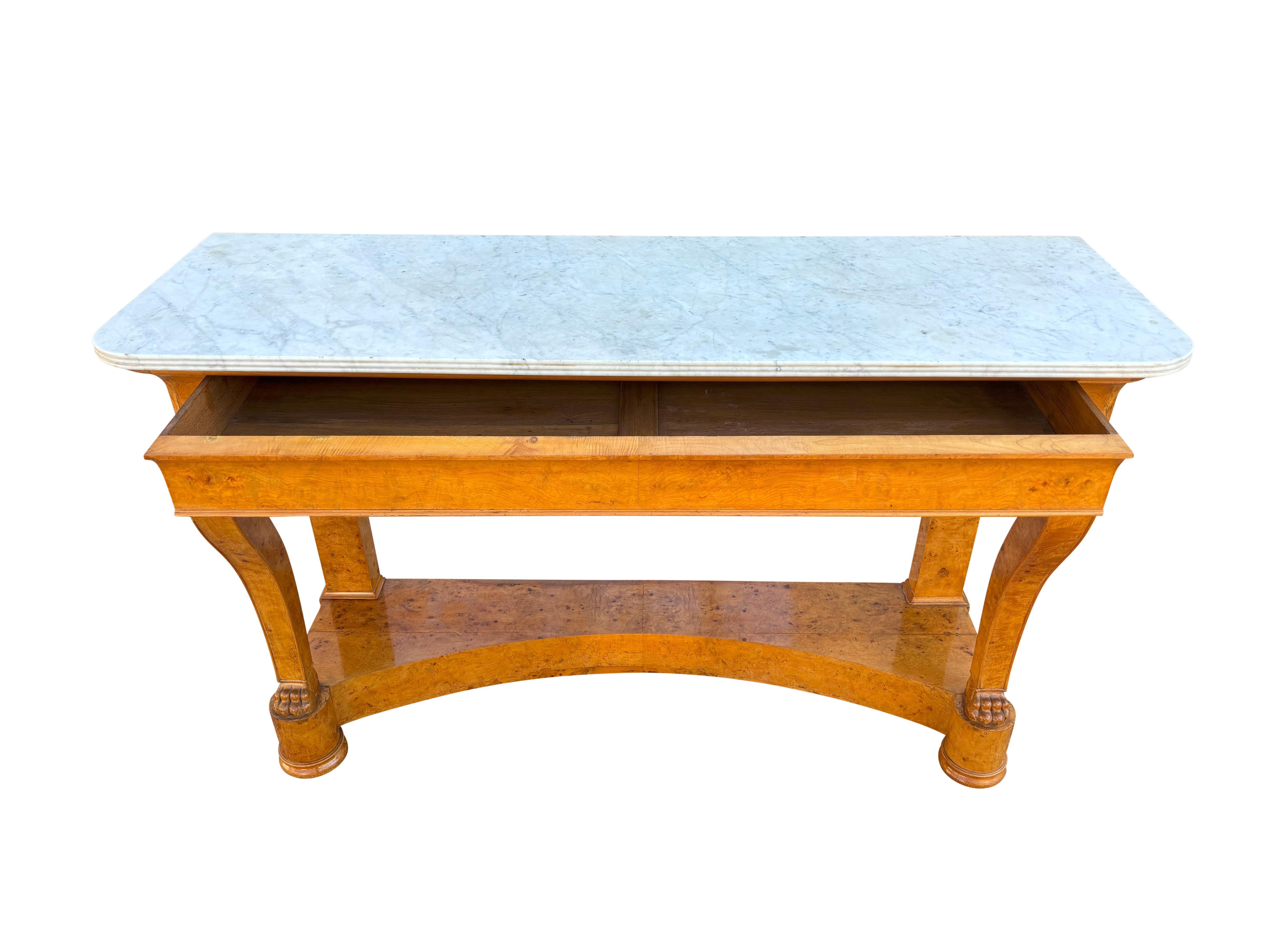 Louis Philippe Burl Ash Console Desserte For Sale 3