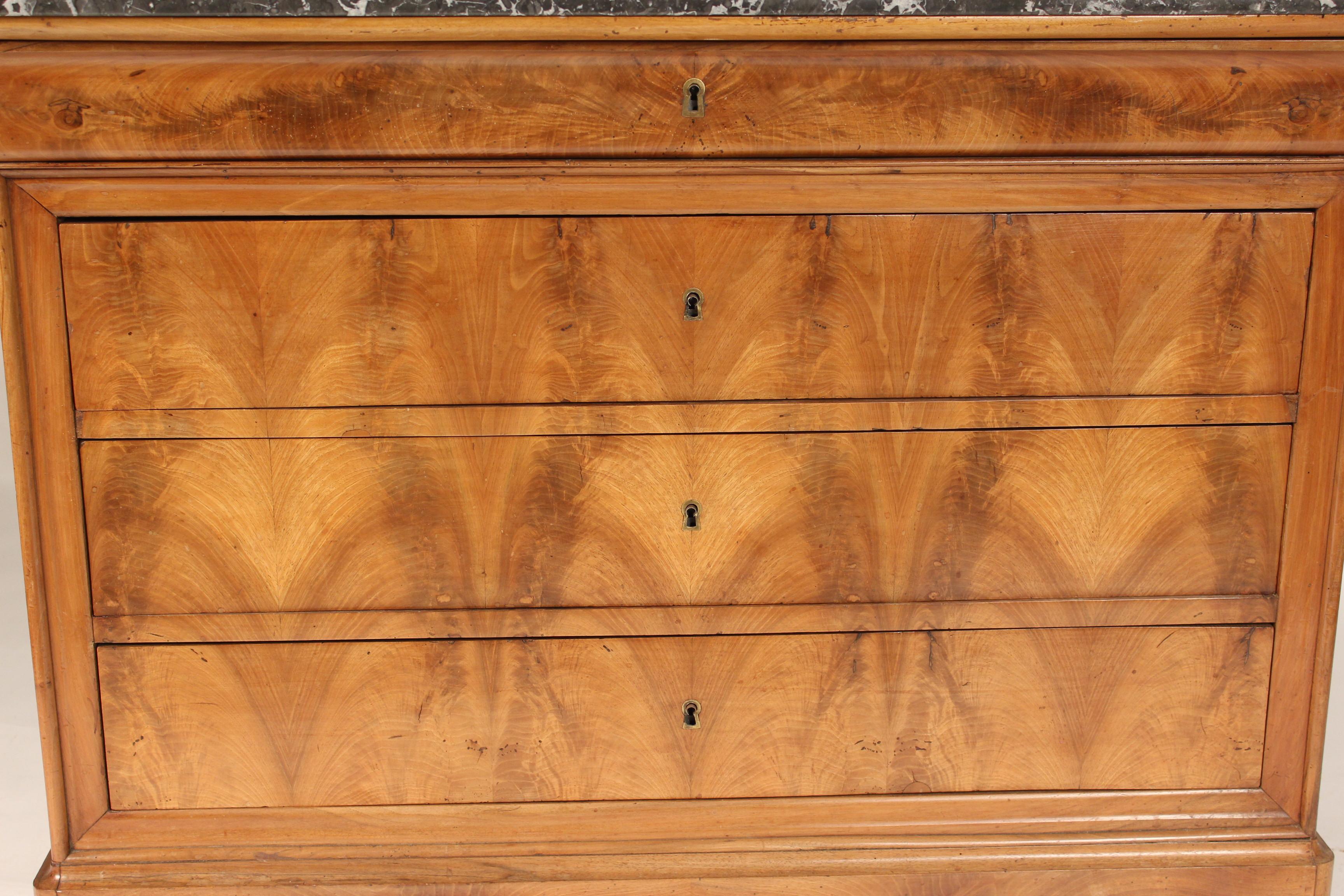 Louis Philippe Burl Walnut Chest of Drawers 1