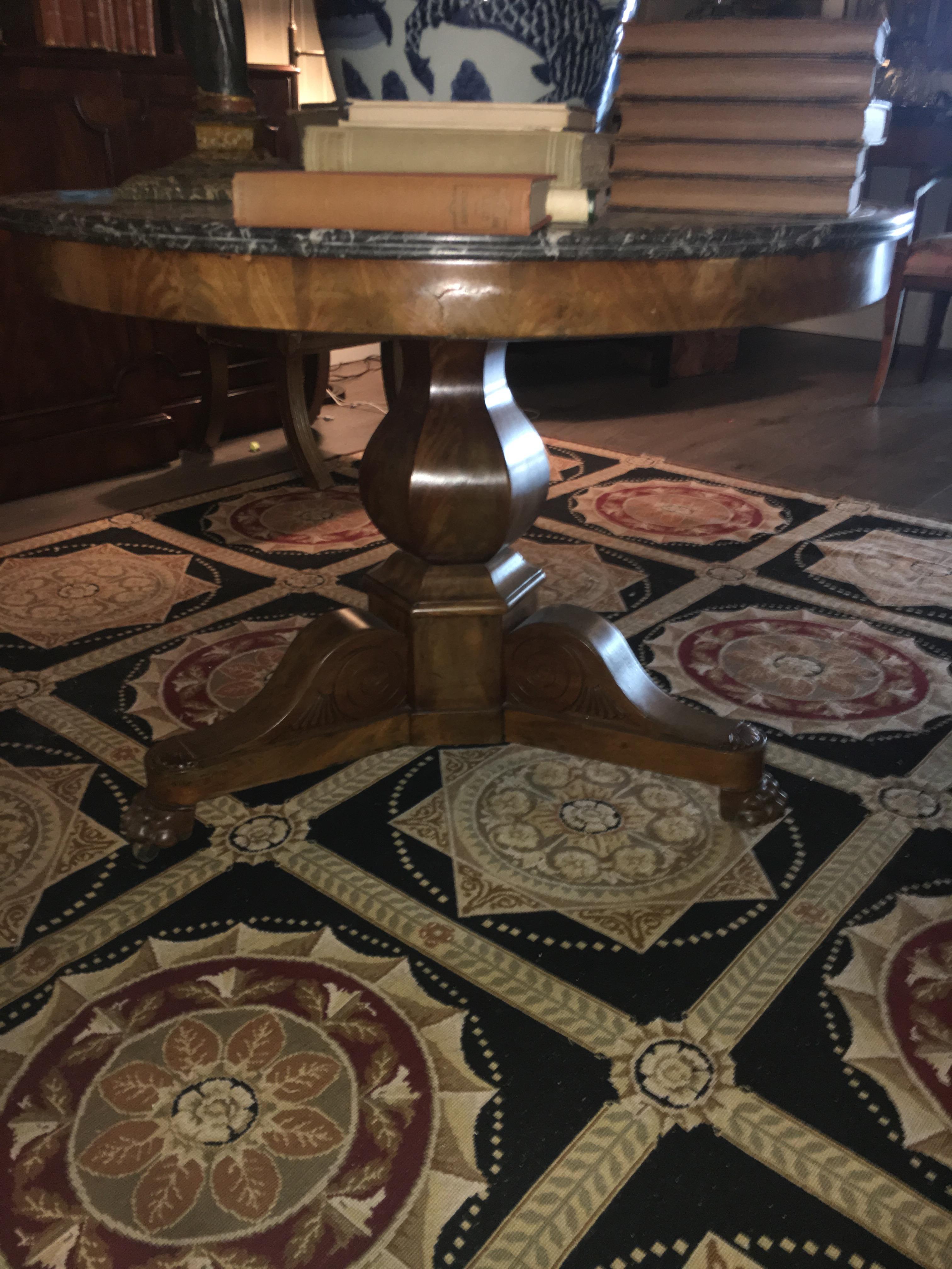 English Louis Philippe Burl Wood Centre Table