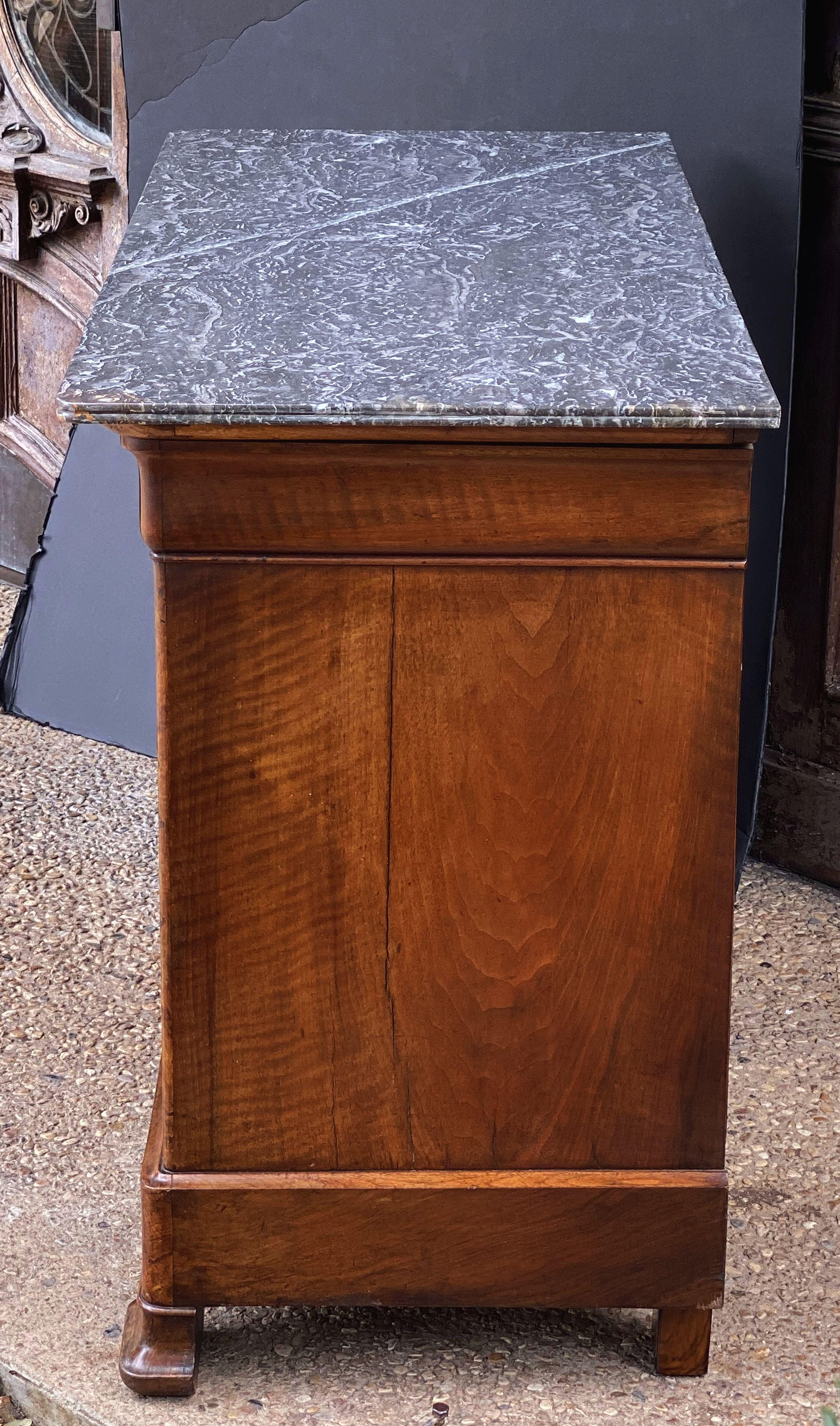 Louis Philippe Burr Walnut Chest or Commode with Marble Top 8