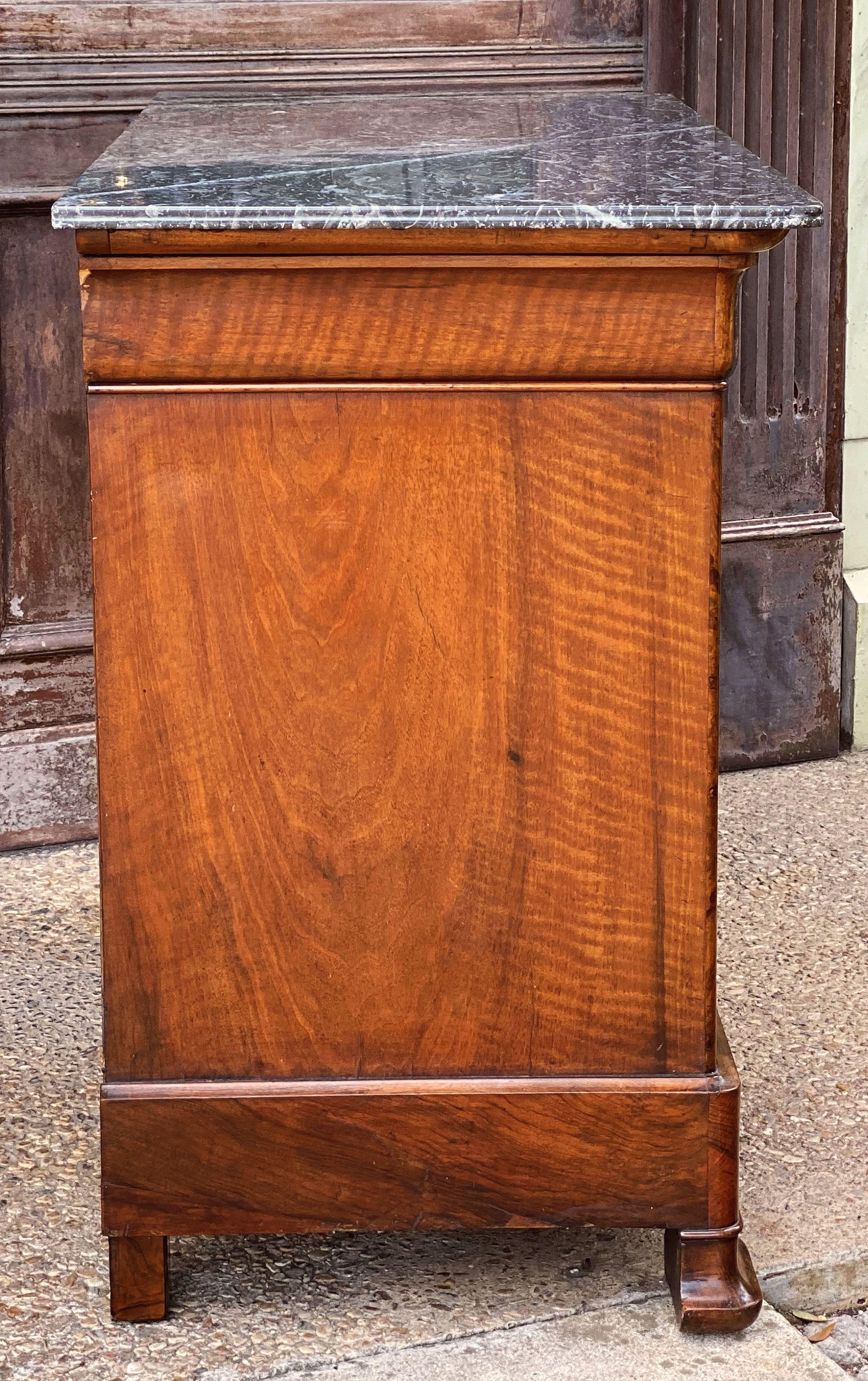 Louis Philippe Burr Walnut Chest or Commode with Marble Top 9