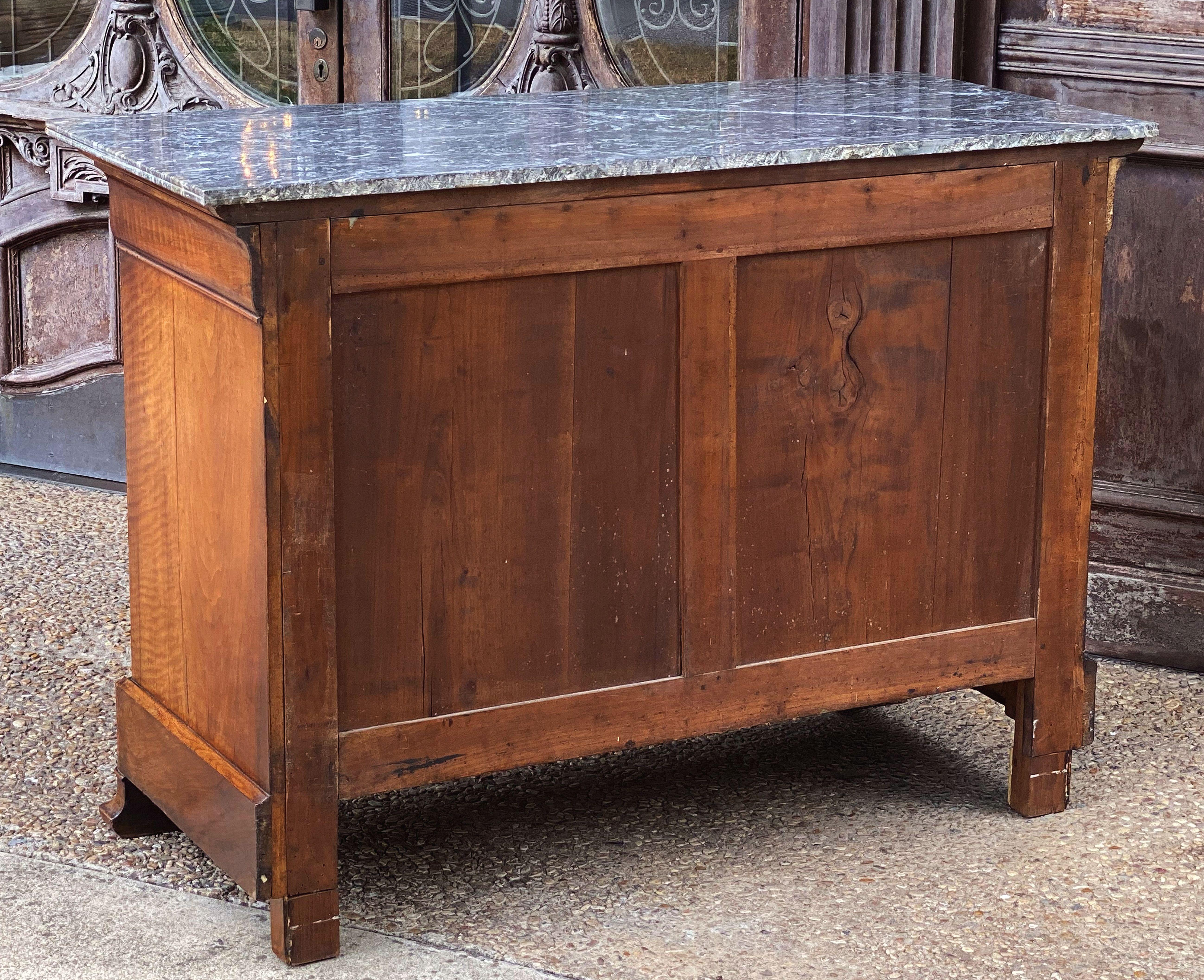 Louis Philippe Burr Walnut Chest or Commode with Marble Top 14