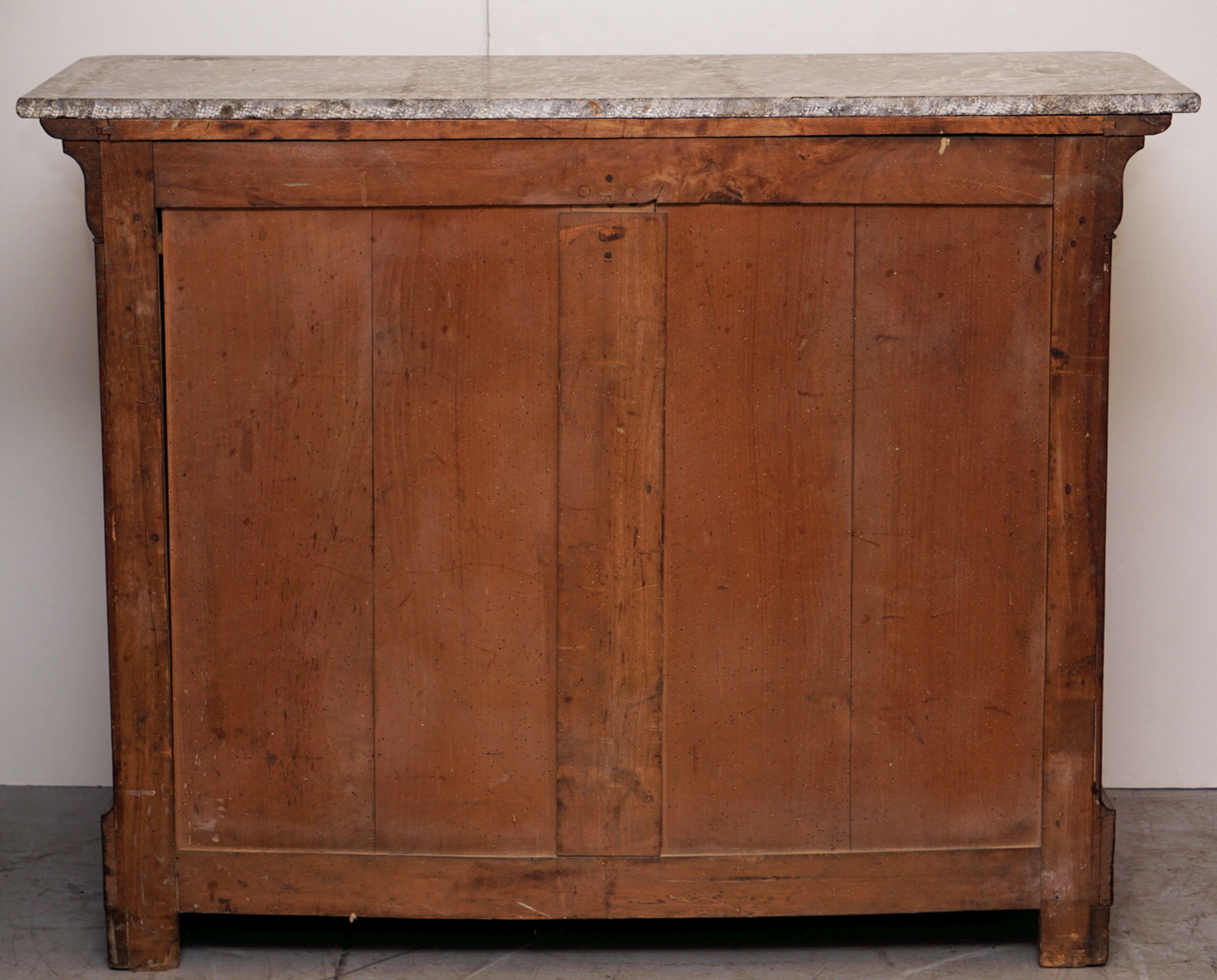 Louis Philippe Burr Walnut Chest or Commode with Marble Top 14