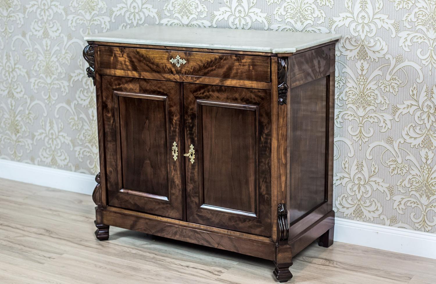 Polished Louis Philippe Cabinet, Circa the 2nd Half of the 19th Century