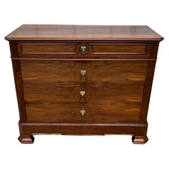 Louis Philippe Chest Of Drawers In Burl Walnut Late 19th