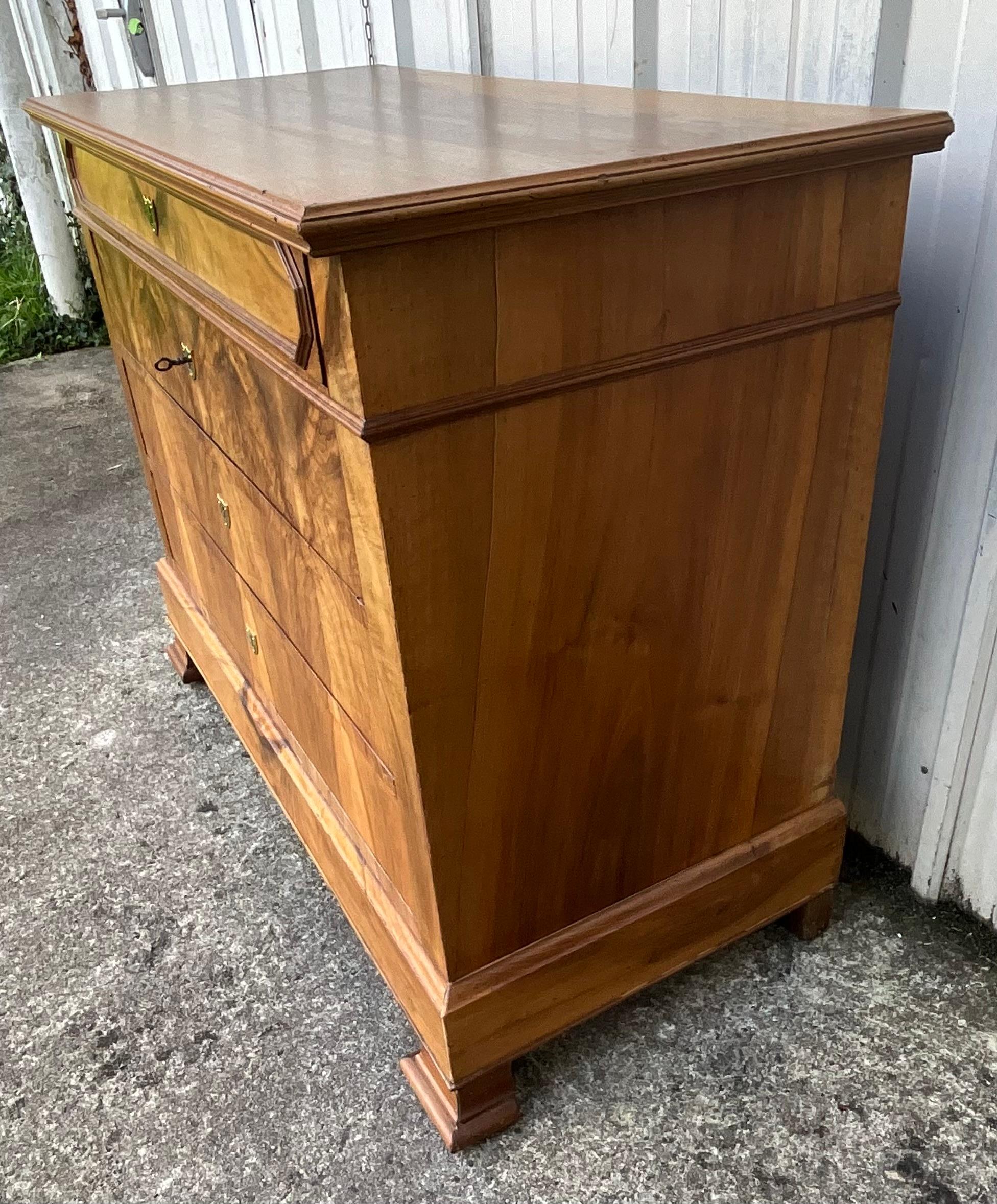 Louis Philippe Chest Of Drawers, Late 19th Century, Burl Walnut 9