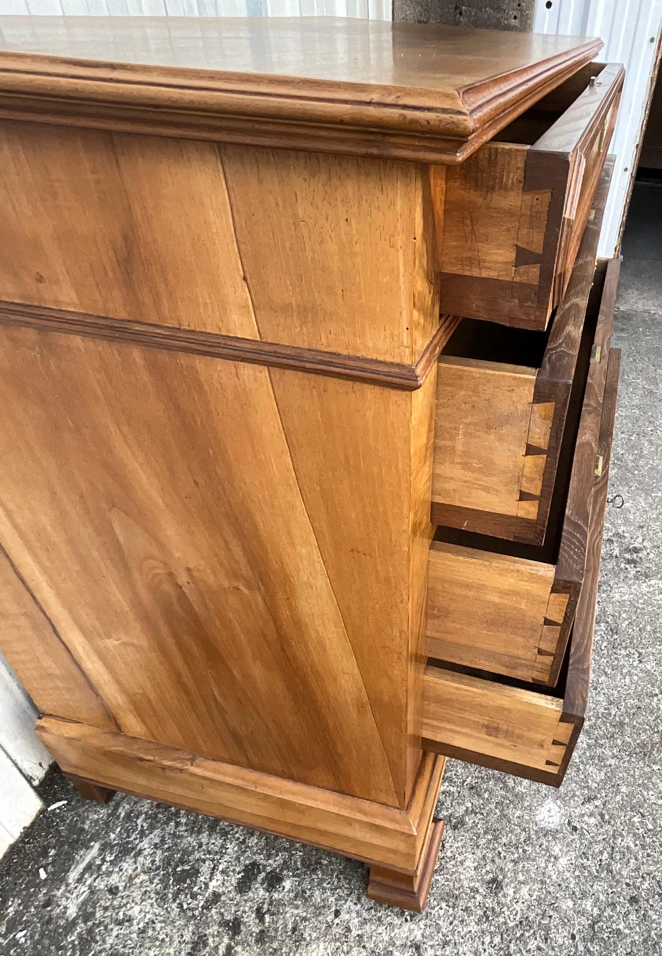 Louis Philippe Chest Of Drawers, Late 19th Century, Burl Walnut 13
