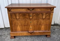 Louis Philippe Chest Of Drawers, Late 19th Century, Burl Walnut