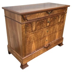 Louis Philippe Chest Of Drawers, Late 19th Century, Burl Walnut