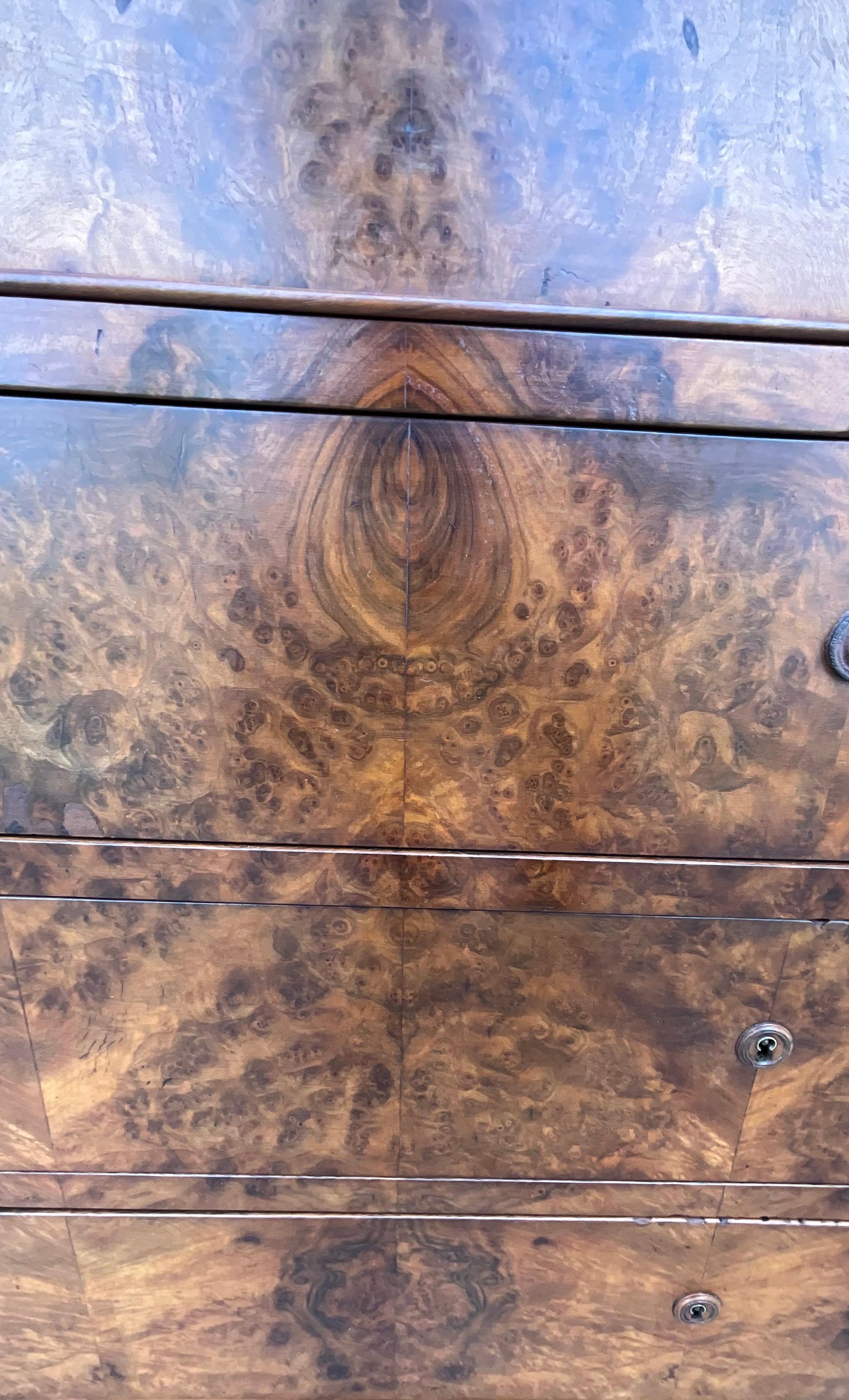 Louis Philippe Chest Of Drawers, Late 19th Century, In Burl Walnut 2