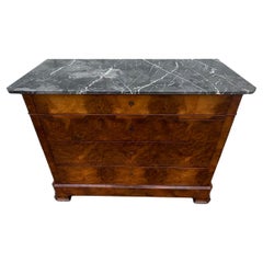 Louis Philippe Chest Of Drawers, Late 19th Century, In Burl Walnut