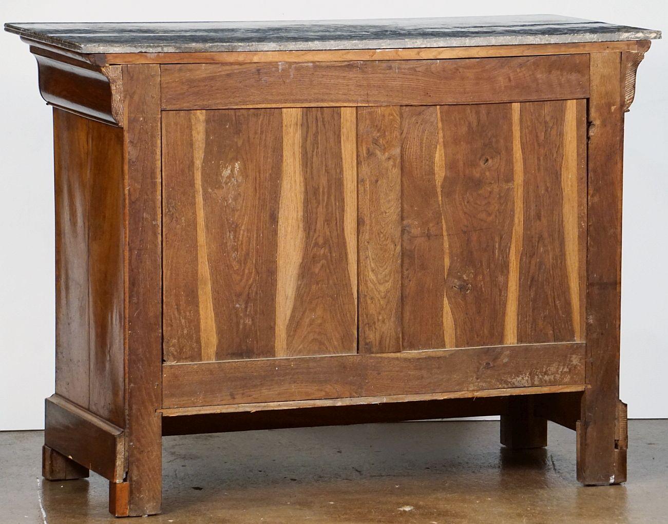 Louis Philippe Chest or Commode of Burr Walnut with Marble Top from France 14
