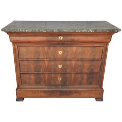 Louis Philippe Chest or Commode with Marble Top