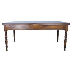 Antique Louis Philippe Chestnut Draw Leaf Farm Table, Bread Tray