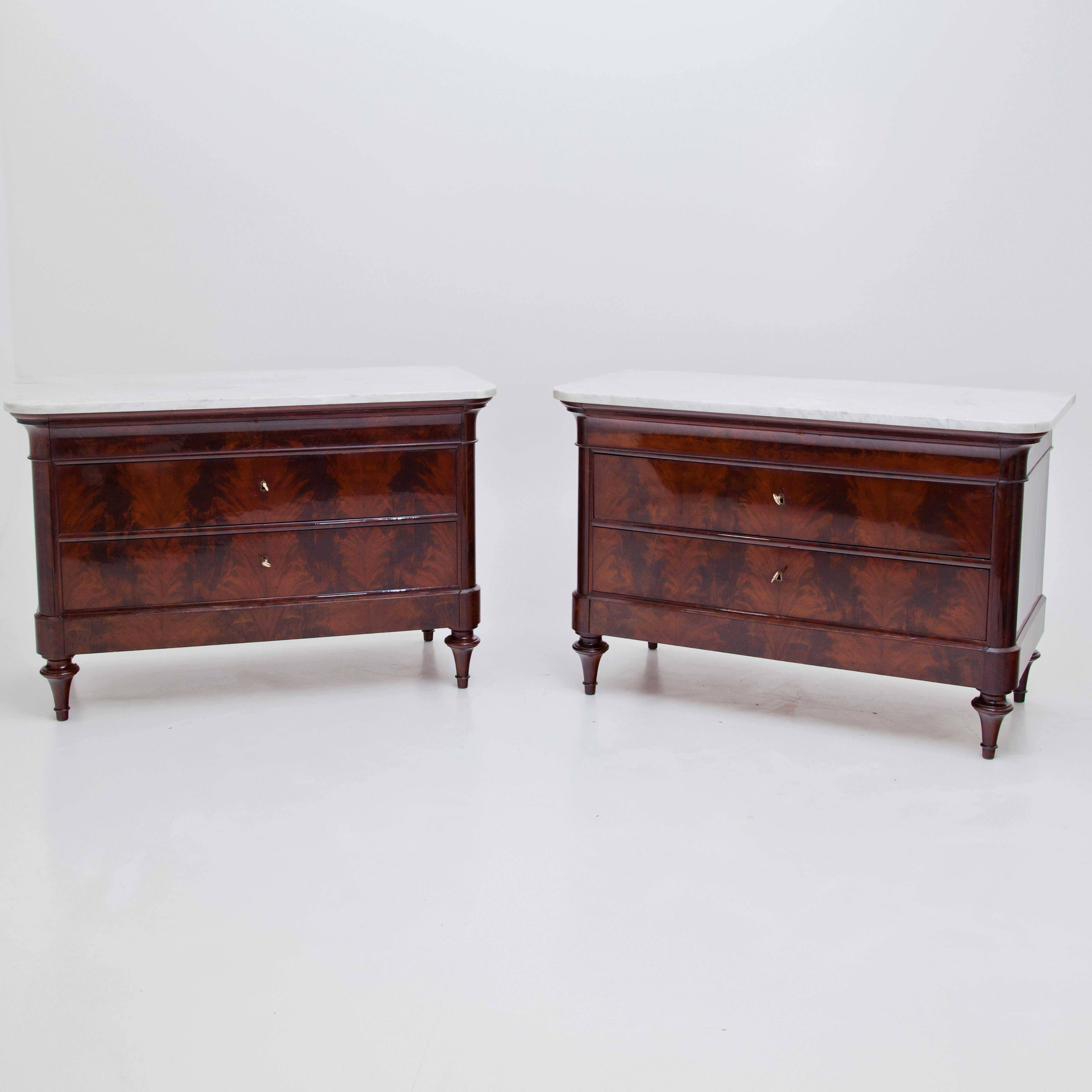 Marble Louis Philippe Chests of Drawers, 1830s-1840s
