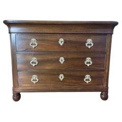 Louis Philippe Commode - Restoration in Solid Walnut, 19th Century