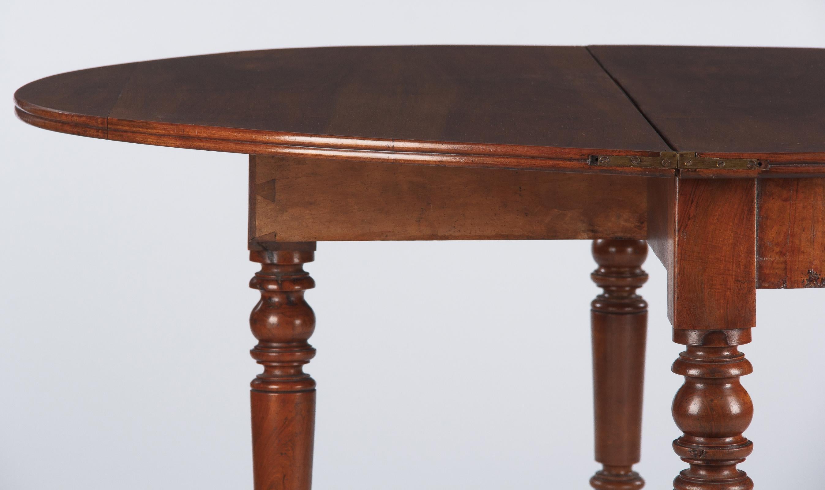 Louis Philippe Demilune Walnut Table, France, 1830s 7