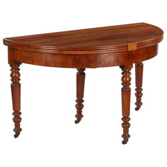 Louis Philippe Demilune Walnut Table, France, 1830s