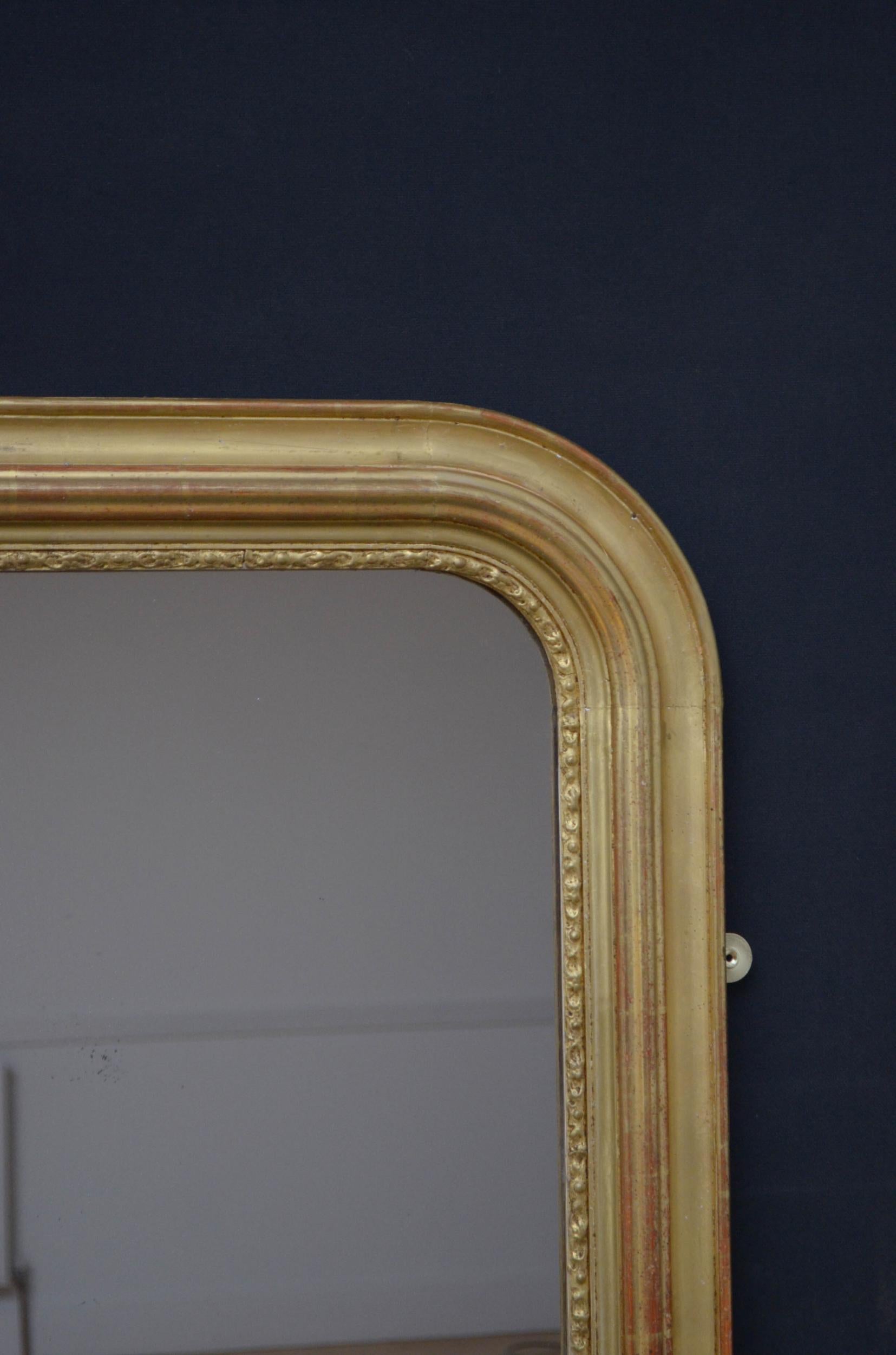 Gold Leaf Louis Philippe Design Giltwood Pier Mirror For Sale