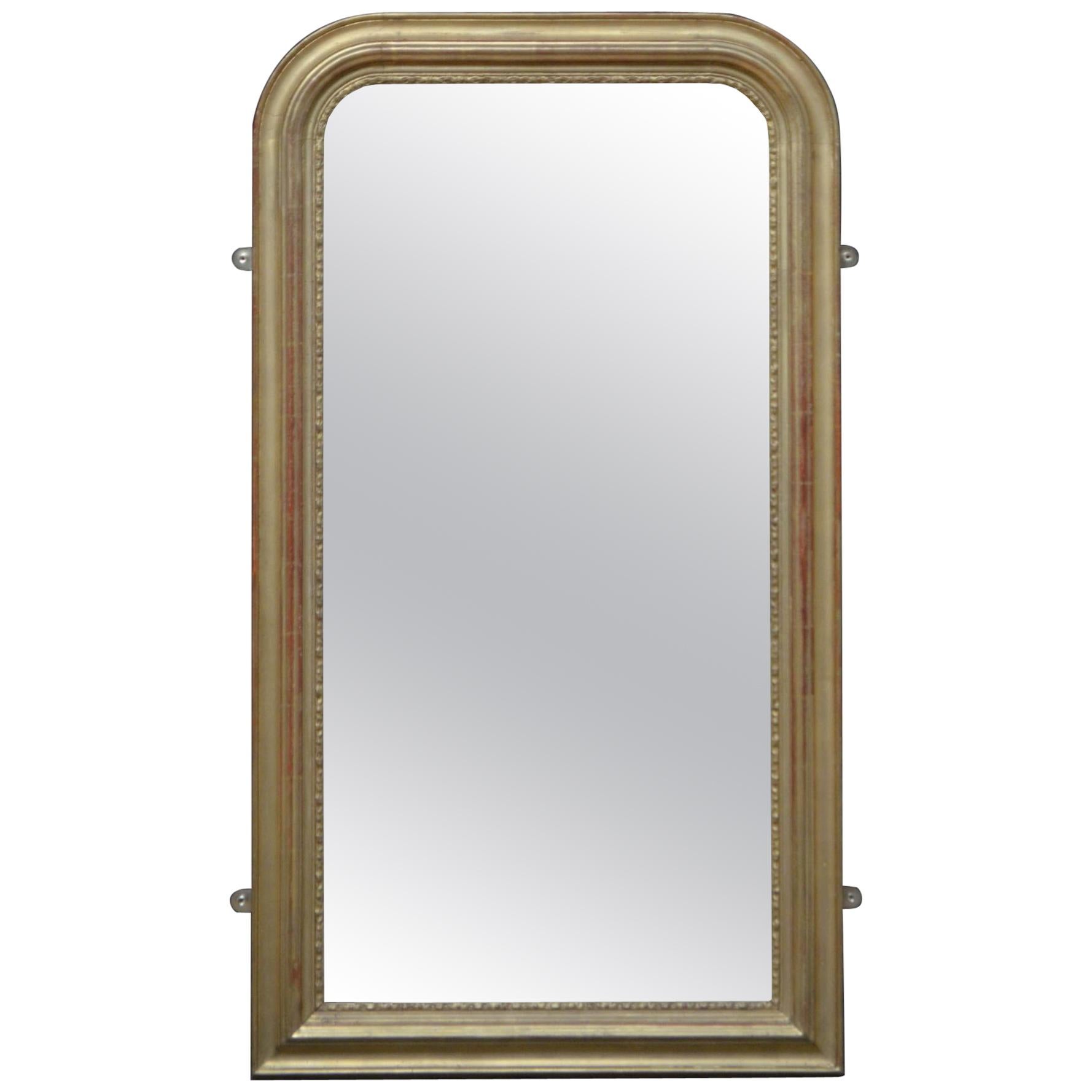 Miroir de pilier en bois doré au design Louis Philippe