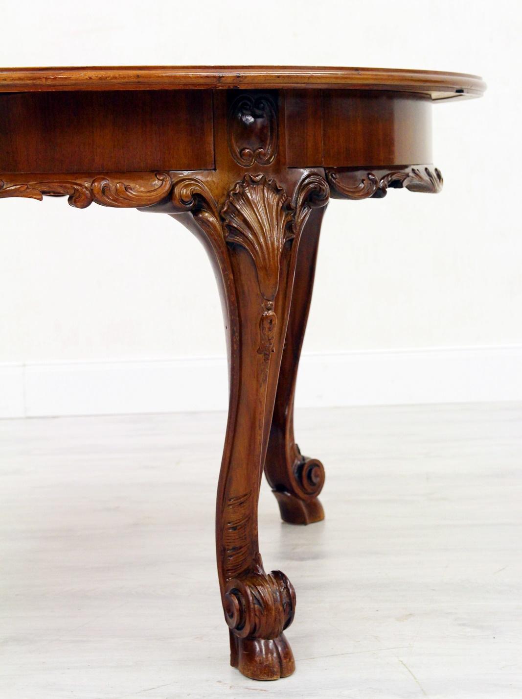 Louis Philippe Dining Table Baroque Chippendale Antique Table In Good Condition For Sale In Lage, DE