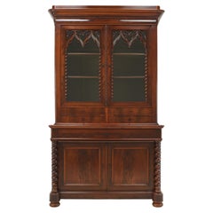 Vitrinenschrank/Buffetschrank aus Mahagoni von Louis Philippe, um 1880