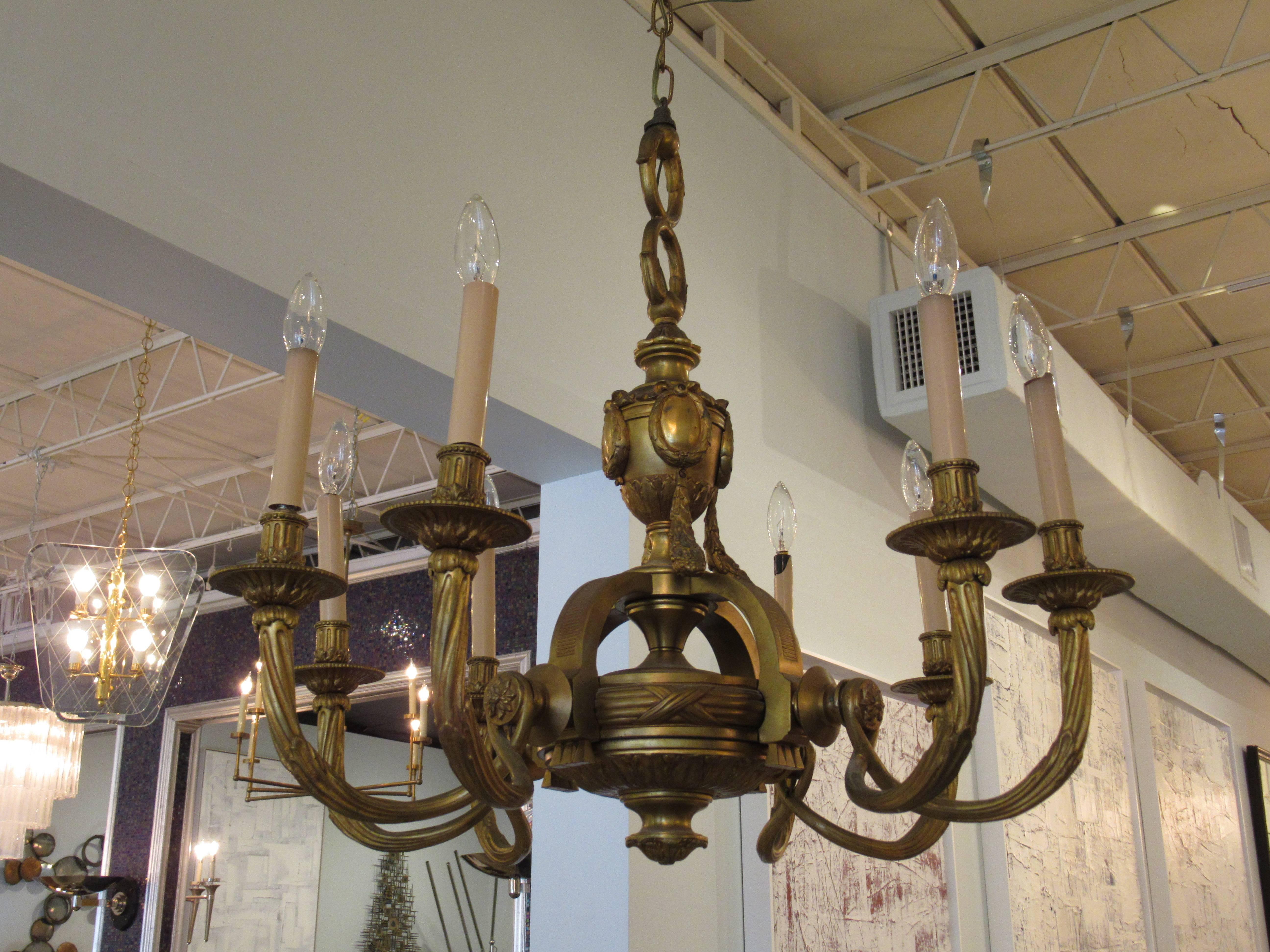 Louis Philippe, Doré Bronze, Eight-Arm Chandelier, 19th Century For Sale 2