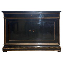 Louis Philippe Ebonized And Maple Commode