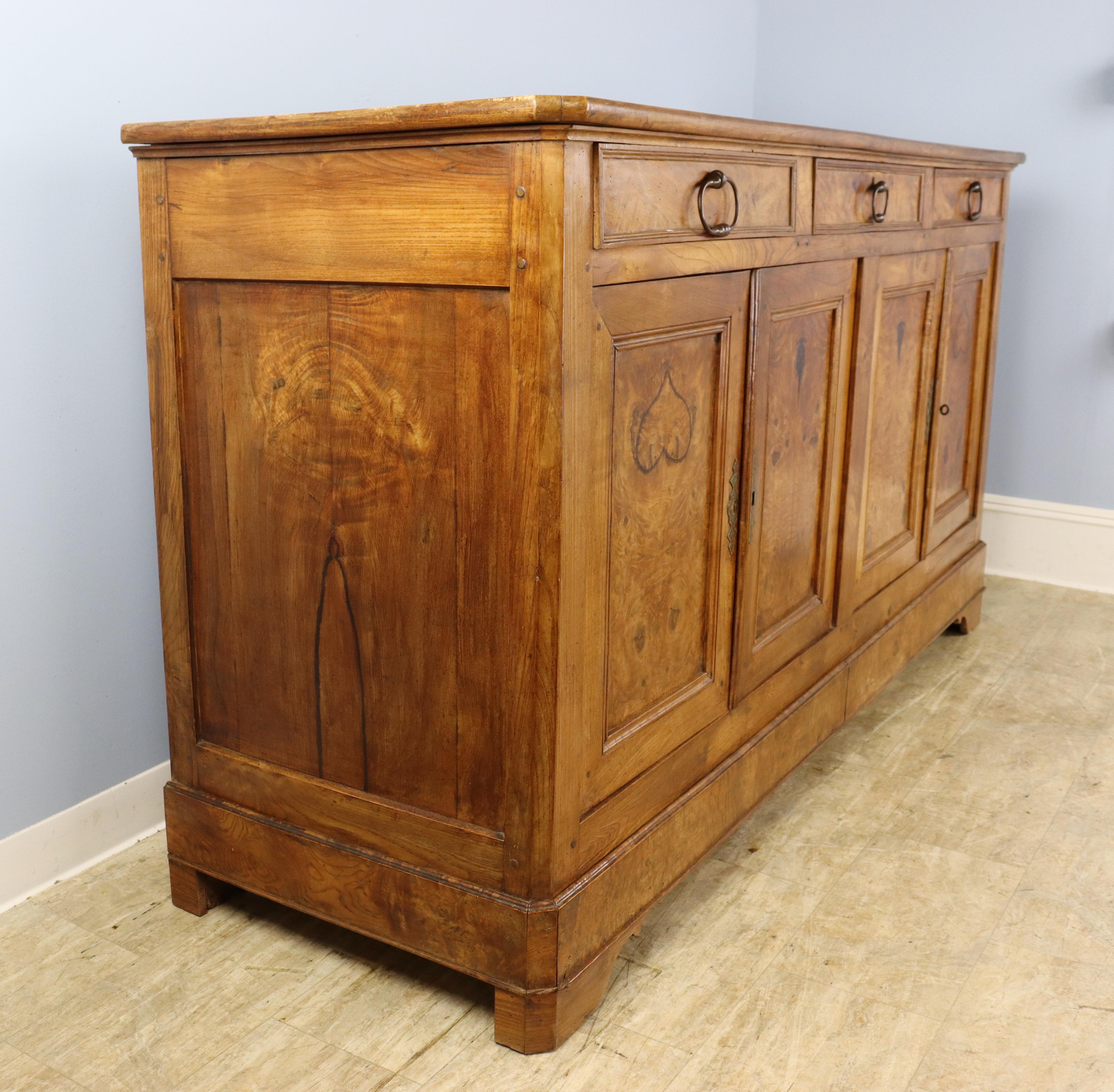 Louis Philippe Elm Burl Four Door Enfilade In Good Condition For Sale In Port Chester, NY