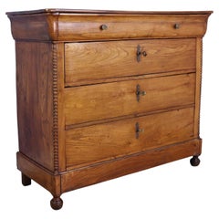 Louis Philippe Elm Commode with Bobbin Turned Columns