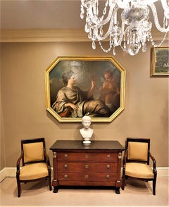 Louis Philippe Empire Style Stone Top Three-Drawer Commode, France, circa 1840