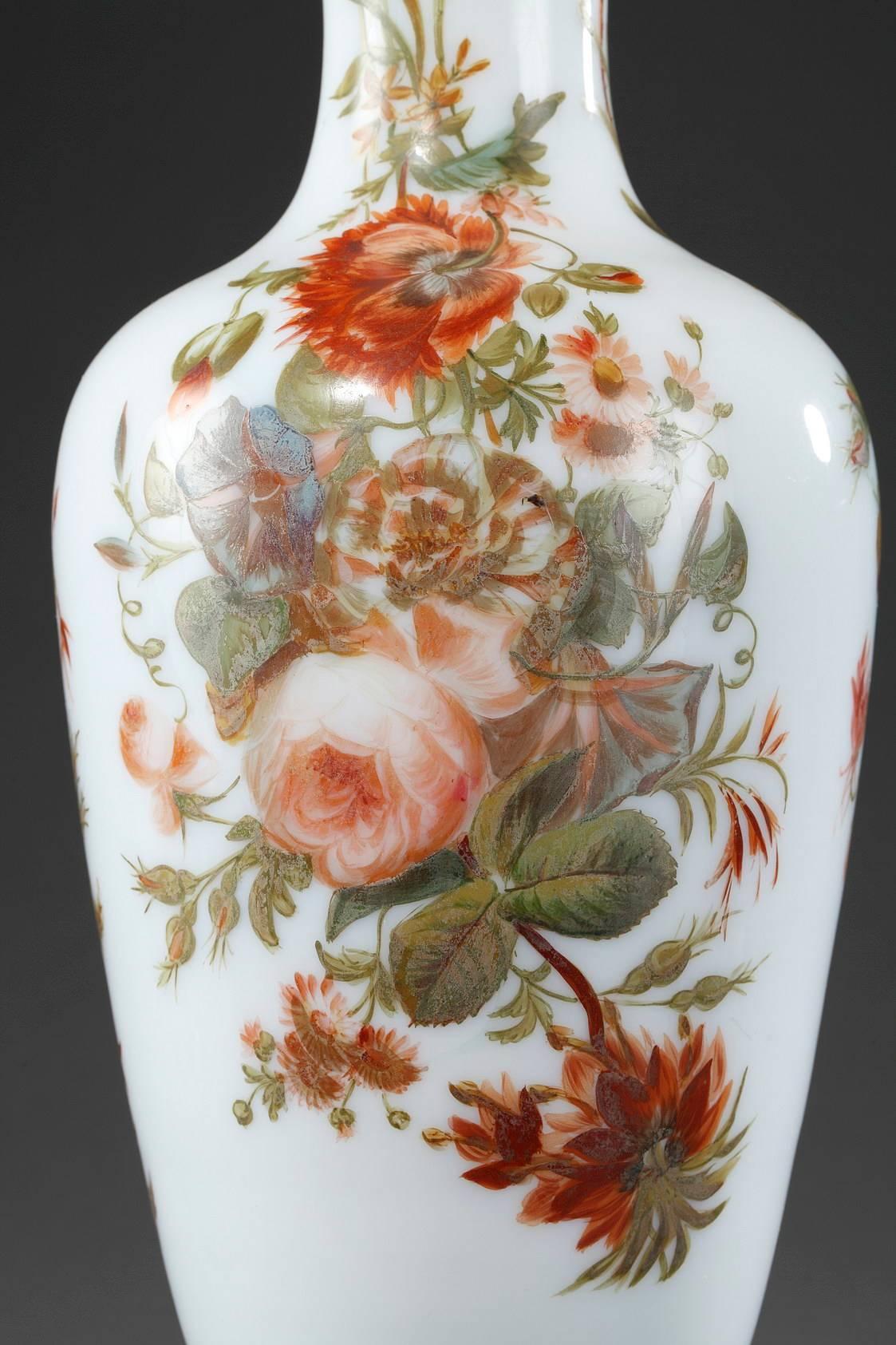 Louis Philippe Louis-Philippe Enameled Opaline Vases For Sale