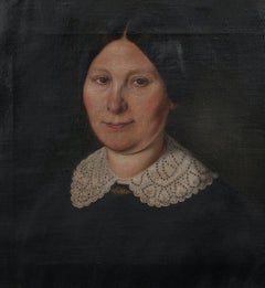 Louis Philippe-Era Oil on Canvas Portrait of a Woman